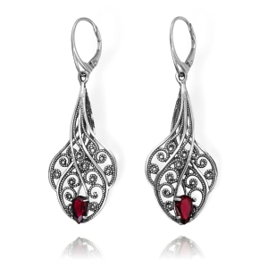 Srebrne Oksydowane Kolczyki z Cyrkonią !