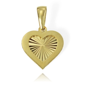 Złoty Diamentowany Wisiorek Serce - Pr. 585 