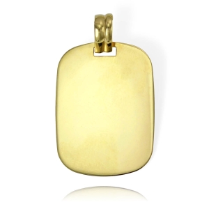 Złoty Gładki Wisiorek Blaszka Nieśmiertelnik - Próba 585