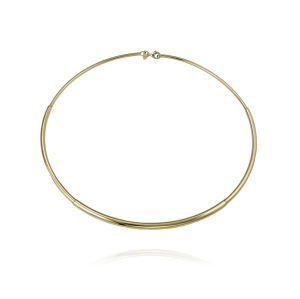 Złoty Naszyjnik z Rurki Obroża Polecam Ręczna Solidna Robota Próba 585 