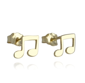 Złote Gładkie Kolczyki Nutki - pr. 585