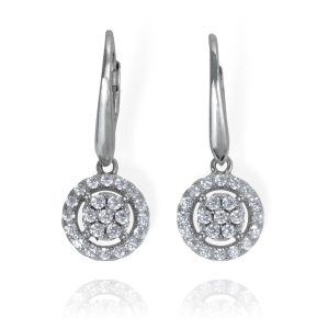 Piękne Srebrne Rodowane Kolczyki z Cyrkoniami !