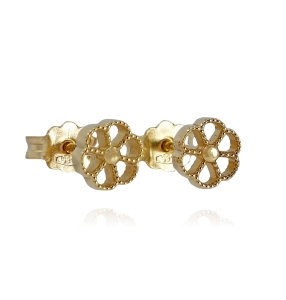 Złote Kolczyki Ażurowe Kwiatuszki - próba 585