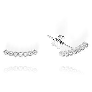 Piękne Srebrne Rodowane Kolczyki z Cyrkoniami 