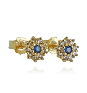 Złote Kolczyki Kwiatuszki z Cyrkoniami - próba 585