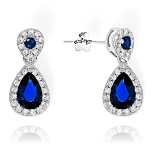 Piękne Srebrne Rodowane Kolczyki z Cyrkoniami