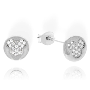 Piękne Srebrne Rodowane Kolczyki z Cyrkoniami  