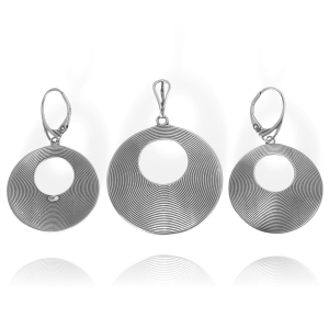 Piękny Srebrny Oksydowany Komplet !