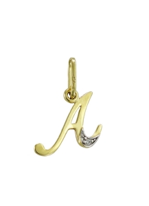 Piękny Złoty Wisiorek Literka A Cyrkonią - pr. 585 Jakość !!!