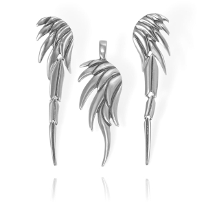 Srebrny Oksydowany Komplet Skrzydła