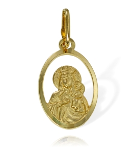 Złoty Medalik z Matka Boska Częstochowska - Pr. 585