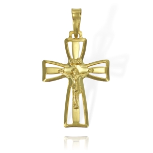 Złoty Ażurowy Krzyż z Panem Jezusem - pr. 585 