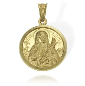 Złoty Medalik Świętej Łucji Święta Łucja