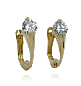 Świetne Złote Kolczyki z Cyrkoniami na Angliku - próba 585