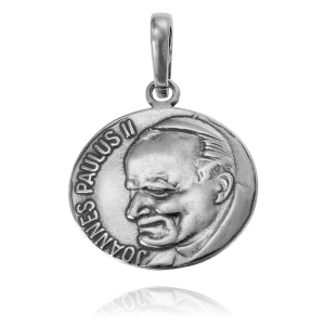 Srebrny Medalik Papież Jan Paweł II i Matka Boska Częstochowska !