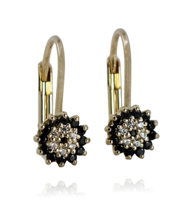 Złote Kolczyki z Cyrkoniami na Zatrzasku - próba 585