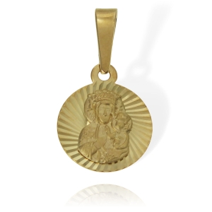 Złoty Diamentowany Medalik Matka Boska Częstochowska