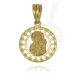 Złoty Ażurowy, Diamentowany Medalik Matka Boska Częstochowska