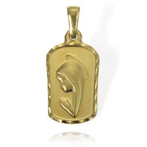 Złoty Wisiorek Matka Boska Modląca - Próba 585 