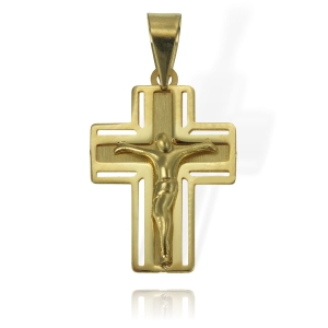Złoty Ażurowy Krzyż z Panem Jezusem - Próba 585 