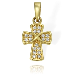 Złoty Krzyż z Cyrkoniami - Próba 585 