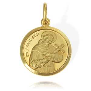 Złoty Medalik Święty Franciszek - Próba 585 