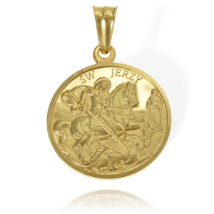 Złoty Medalik Święty Jerzy - Próba 585