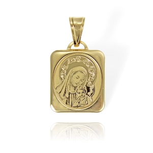 Złoty Medalik Matka Boska z Dzieciątkiem Jezus - pr. 585