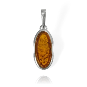 Piękny Srebrny Wisiorek z Bursztynem - pr. 585 