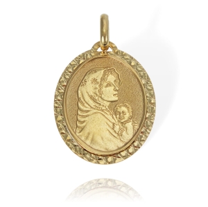 Złoty Medalik Matka Boska z Dzieciątkiem - pr. 585