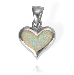 Srebrny Wisiorek Serce Serduszko z Opalem - pr. 925 