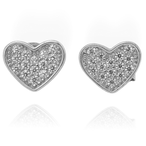 Srebrne Kolczyki Serca z Cyrkoniami ! 