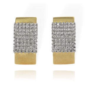 Piękne Złote Kolczyki z Cyrkoniami !