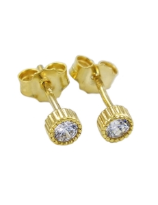 Piękne Złote Kolczyki z Cyrkoniami na sztyft pr. 585
