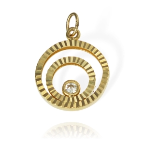 Złoty Diamentowany Wisiorek z Cyrkonią - Pr. 585