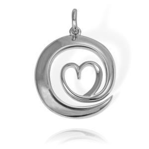 Srebrny Wisiorek Serce, Serduszko z Otoczką