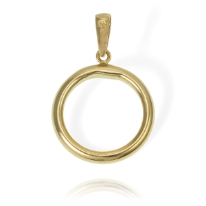 Piękny Złoty Gładki Wisiorek Kółko - pr. 585