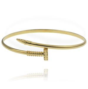 Efektowna Złota Sztywna Bransoletka Gwóźdź - Pr. 585