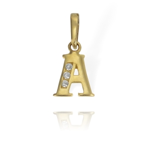 Złoty Wisiorek Litera Literka A z Cyrkoniami - pr. 585