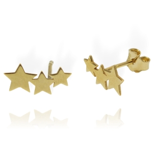 Śliczne Złote Kolczyki Gwiazdki - Próba 585 