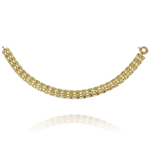 Modna Złota Szeroka Bransoletka Bismarck - Próba 585