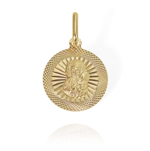 Złoty Diamentowany Medalik Matka Boska Częstochowska