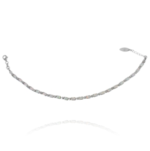 Piękna Srebrna Bransoletka z Jasnym Opalem