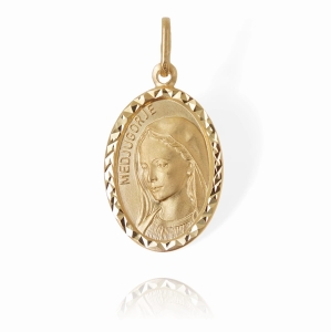 Złoty Diamentowany Medalik Matka Boska z Medjugorie - pr. 585