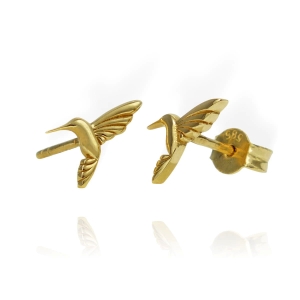 Złote Kolczyki Ptaki Ptaszki Kolibry Koliber - pr. 585 