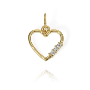 Złoty Wisiorek Serce z Cyrkoniami - Pr. 585