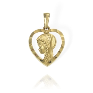 Złoty Medalik Matka Boska w Diamentowanym Sercu - pr. 585