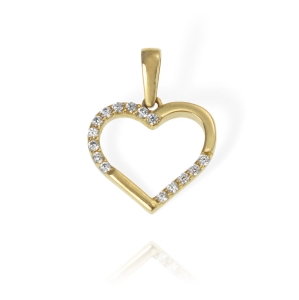 Złoty Wisiorek Serce z Cyrkoniami - Pr. 585