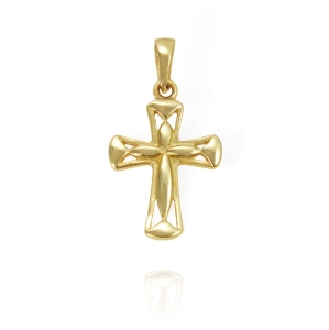 Piękny Złoty Ażurowy Krzyż, Krzyżyk - Próba 585 
