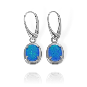 Piękne Srebrne Kolczyki z Opalem 